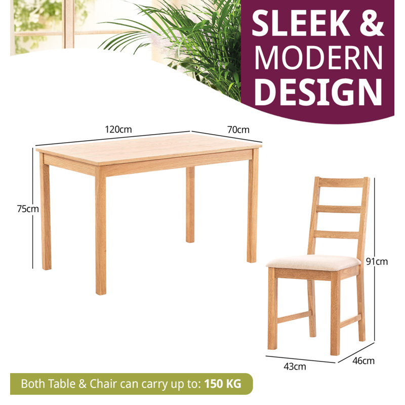 4 - Person Solid Oak Dining Set, Beige