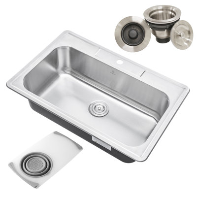 33'' L Single Bowl Stainless Steel Kitchen Sink