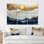 Blue Waves Heights Golden Coastal II - ensemble d'art mural côtier