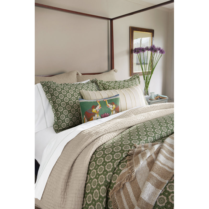 Atulya Percale Duvet Cover Set, Queen Duvet Cover + 2 Pillow Shams