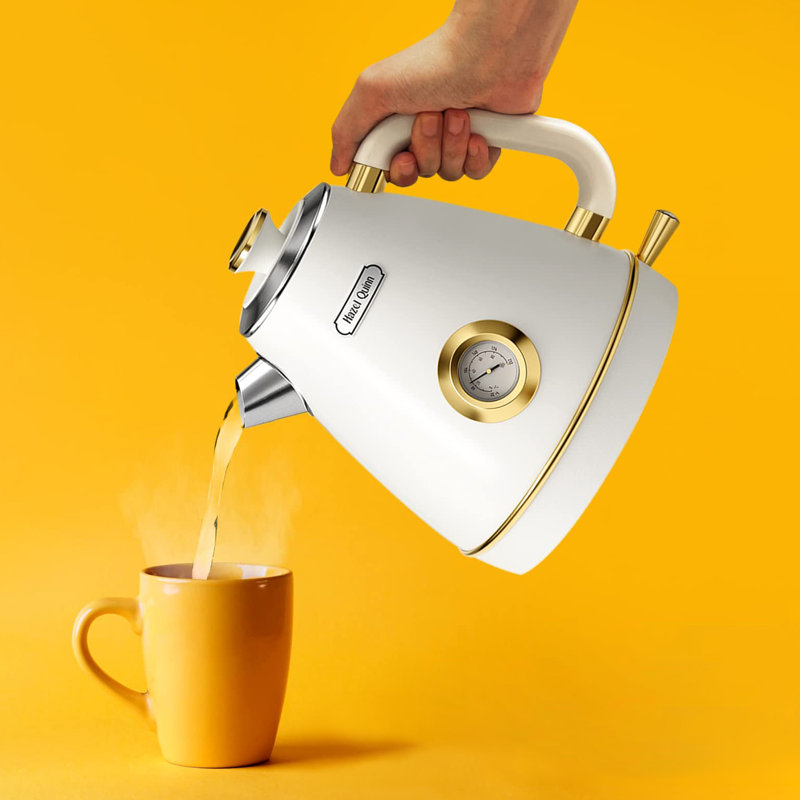 1.7 Liters Tea Kettle with Thermometer, Pearl White