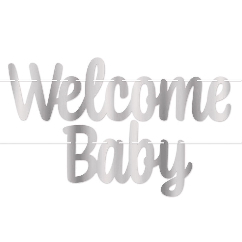 Banderole Foil Welcome Baby, Argent