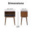 Table d'appoint Calvin Mid-Century moderne avec tiroir de rangement et tablette ouverte, noyer et noir