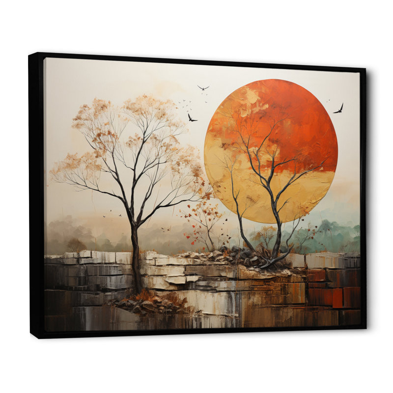 Baobab Tree Harmony IV, reproduction d'art sur toile, H 12 po x l 20 po x P 1 po, Cadre flottant noir