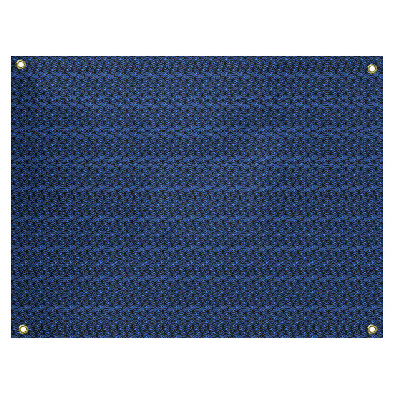 Tapisserie murale à treillis hexagonal, H 27,5 po x l 37,5 po, Bleu