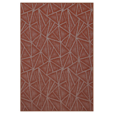Diederich Geometric Rust Area Rug