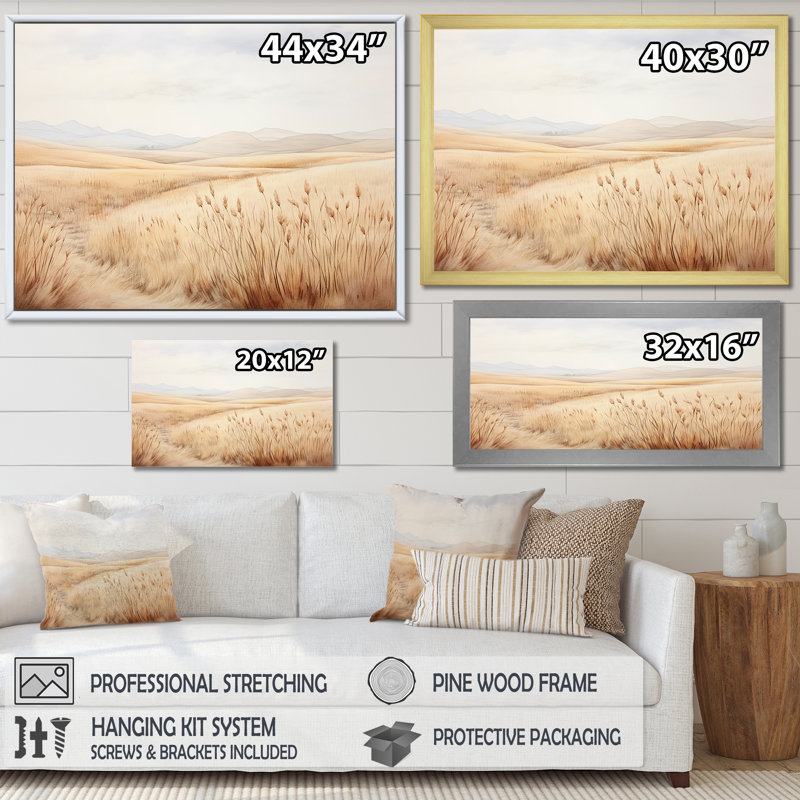 Prairie Peacefulness Meadows IV, Cadre simple blanc, H 30 po x l 40 po x P 1,5 po