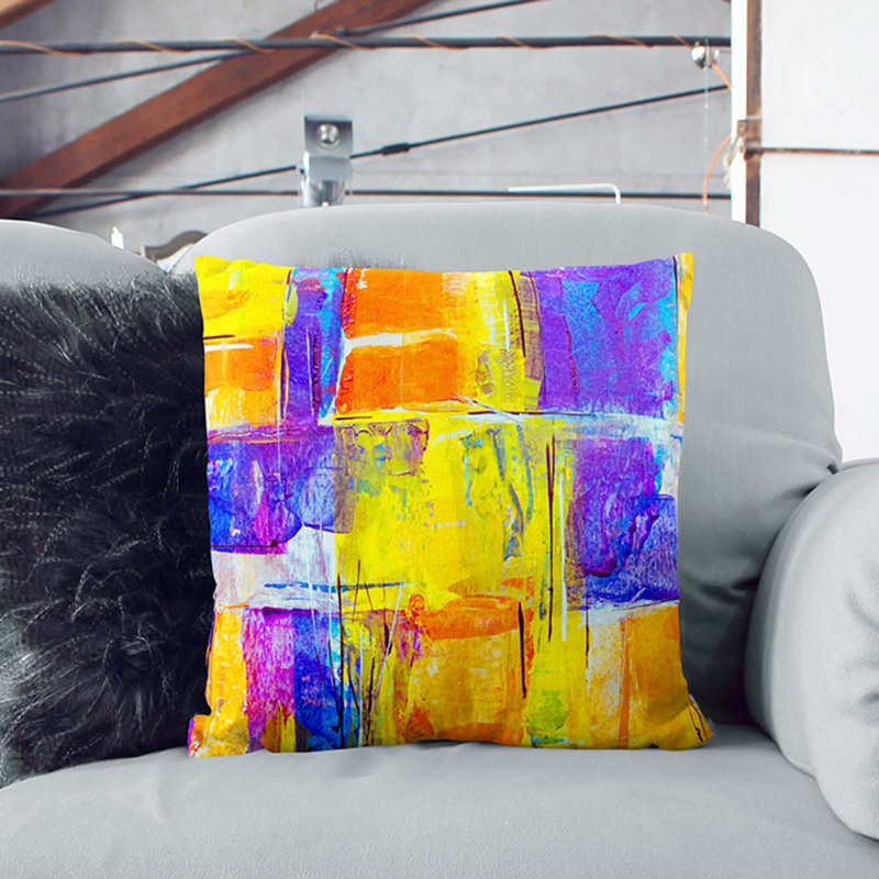Abstract Square Throw Cushion, Black, 55 x 55 cm