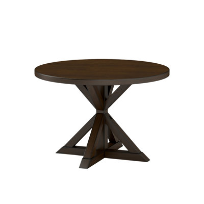Windvale Cross-Buck Base Dining Table in Espresso