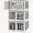 32 Gal Stackable Storage Bins With Lids, 3 Packs Collapsible Closet Organizers And Storage, Plastic Drawer Storage Container On Wheels With 5-Sided Access, Doors For Blankets-634350853