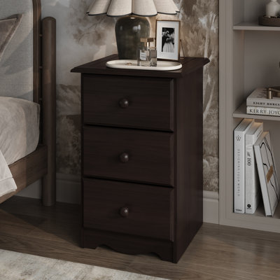 Gallashaw 100% Solid Wood 3-Drawer Nightstand