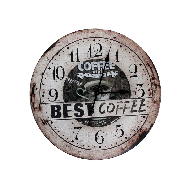 Très grande horloge murale 24 po Haislip Best Coffee
