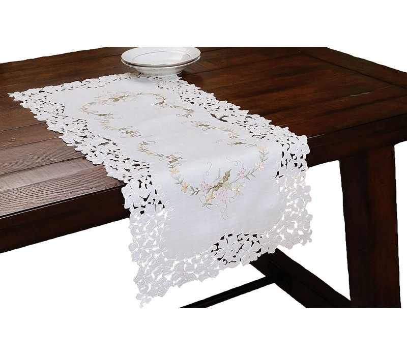 Bordeaux Embroidered Cutwork Table Runner