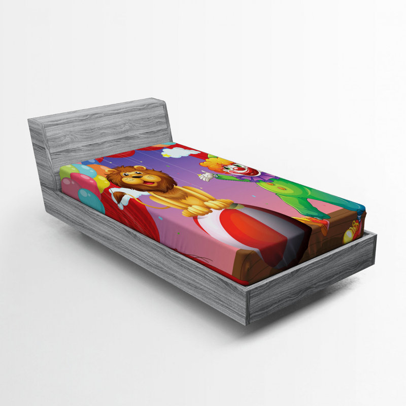 Circus Microfiber Fitted Sheet, Twin Fitted Sheet