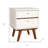 26" White Two Drawer Wood Nightstand
