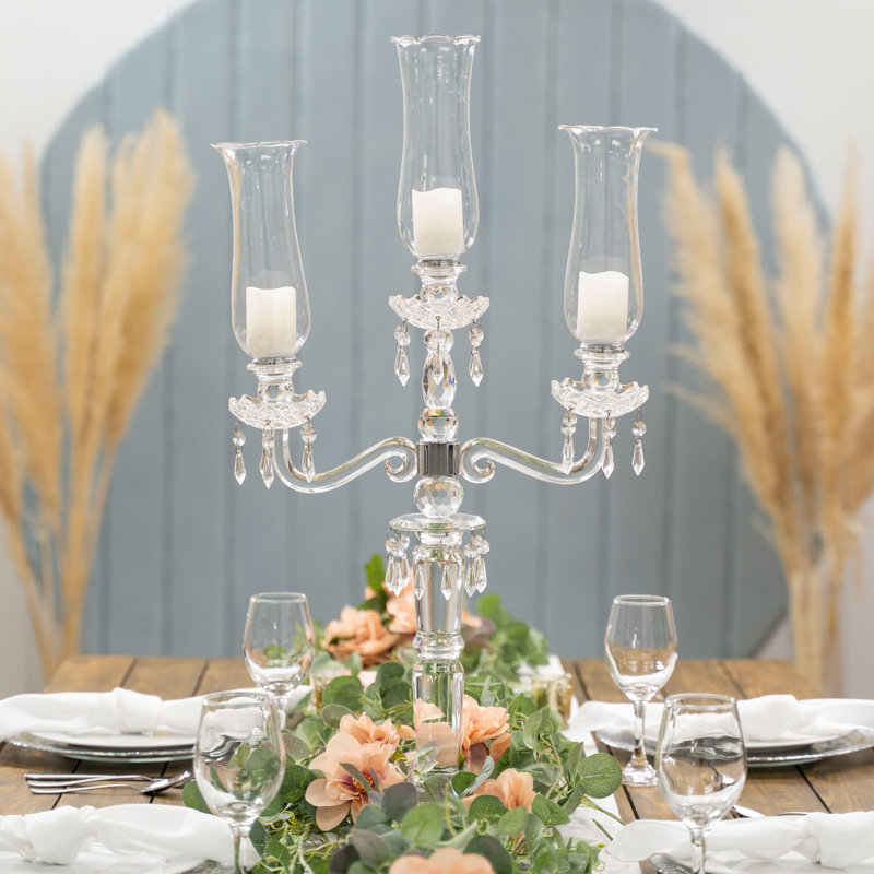 31'' H Crystal Floor Candelabra