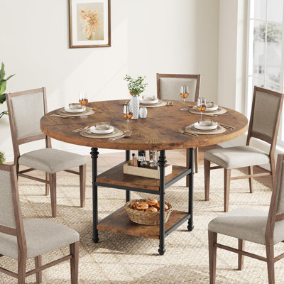 47-Inch Round Dining Table For 4: Featuring A 1.59-Inch Thick Top