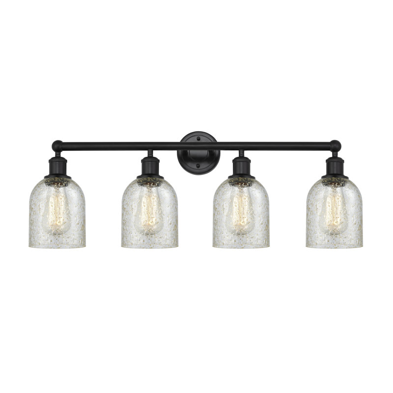 Éclairage pour meuble-lavabo 4 lumières 32 pouces Reiko, Noir mat, Mica