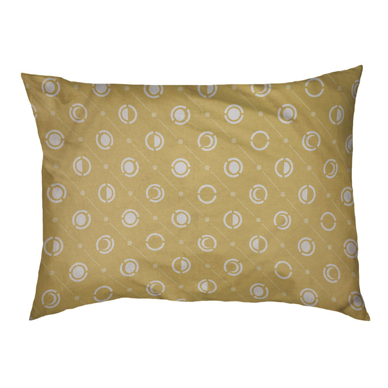 Coussin intérieur pour chien moon phases Chenault, Petit (l 28 po x P 6 po x H 18 po), Jaune / Blanc