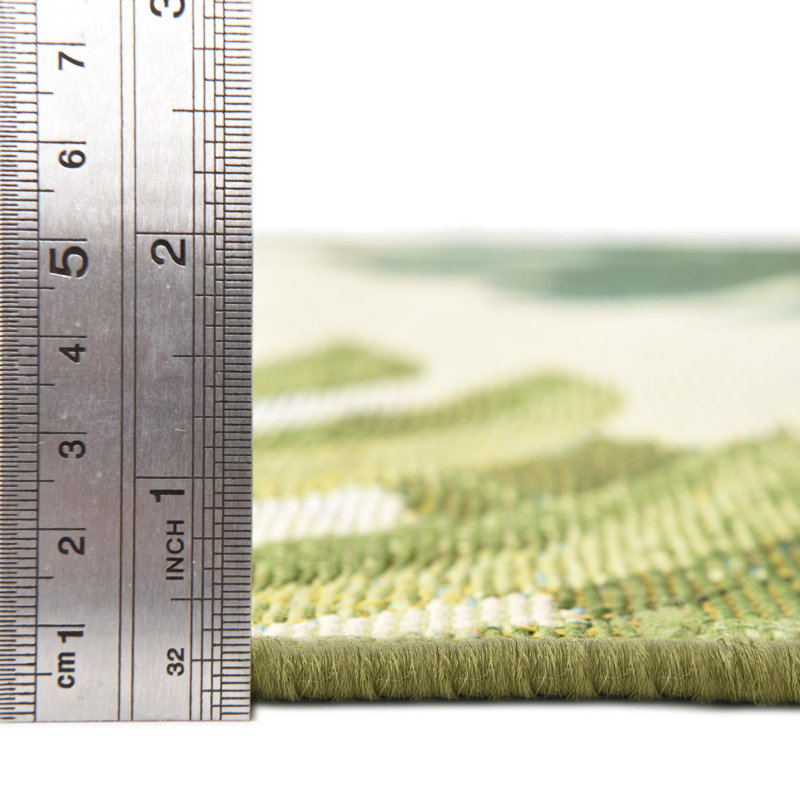 Tapis intérieur / extérieur floral Cindina, Rond 7 pi 10 po