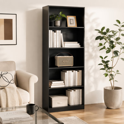 5-Tier Bookshelves Storage Cabinet Black