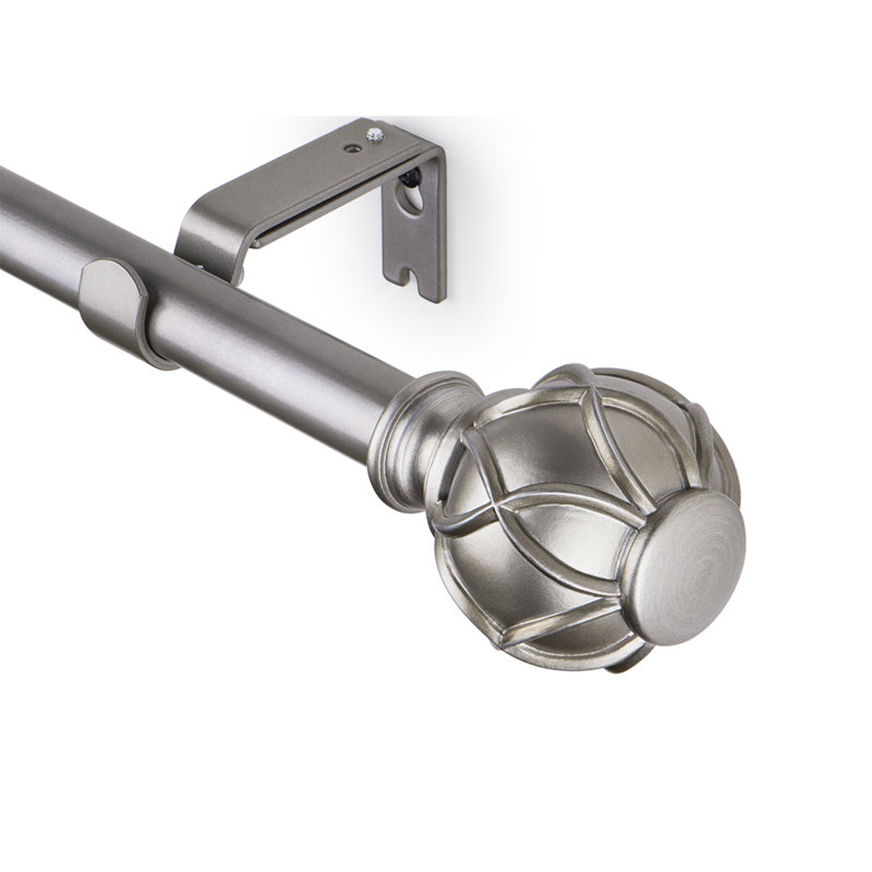 Tringle à rideaux simple réglable 1 po Saniyah, 72" - 144", Argent