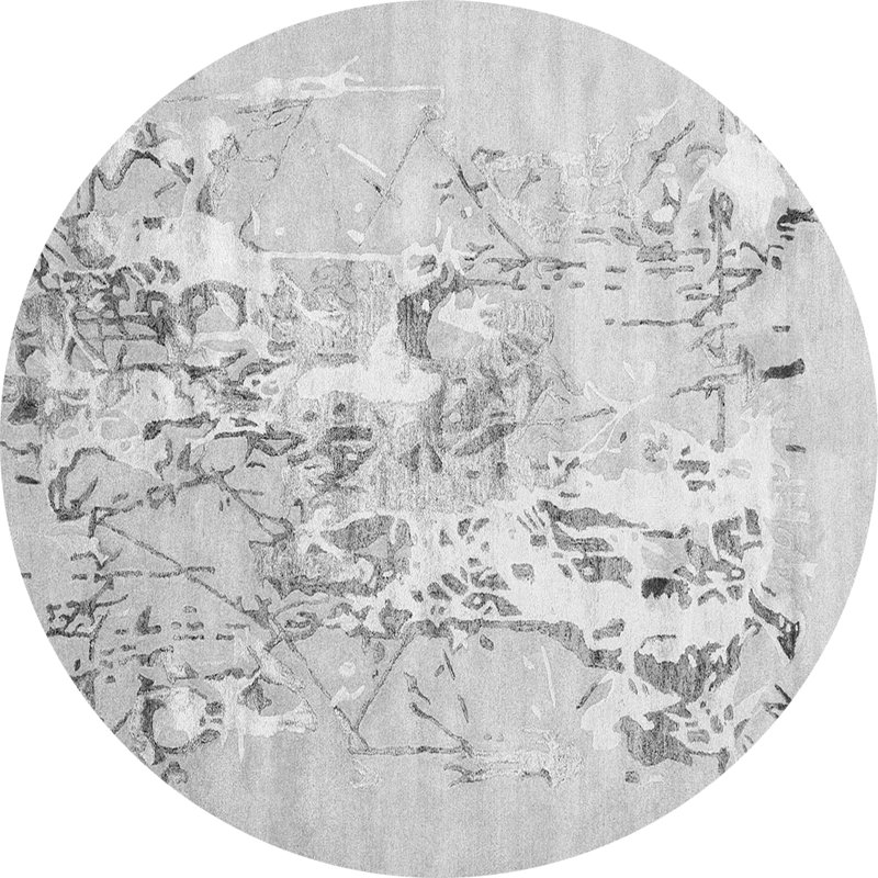Tapis gris contemporain 2278, Rond 6 pi