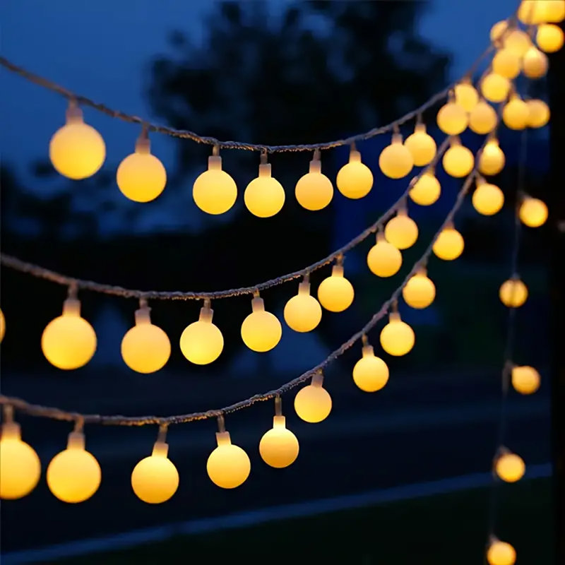 LED Solar Powered Cord String Light, 50 Lamps - 7 Metre Long