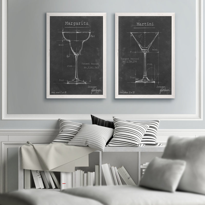 « articles bar blueprint v » par antonymeus bunjamin (abe)-2 pièces, ensemble de 2 reproductions d’art sur image