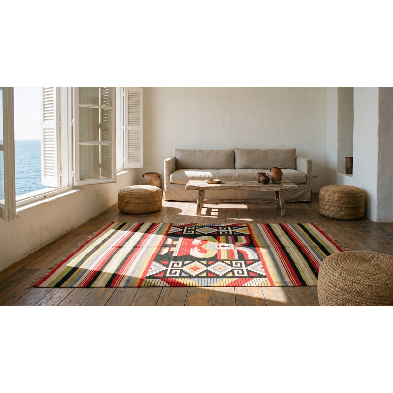 Antique Zapotec Mexico Knotted Rug