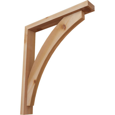 3 1/2"W x 24"D x 28"H Thorton Block Smooth Bracket w/ Offset Brace, Western Red Cedar