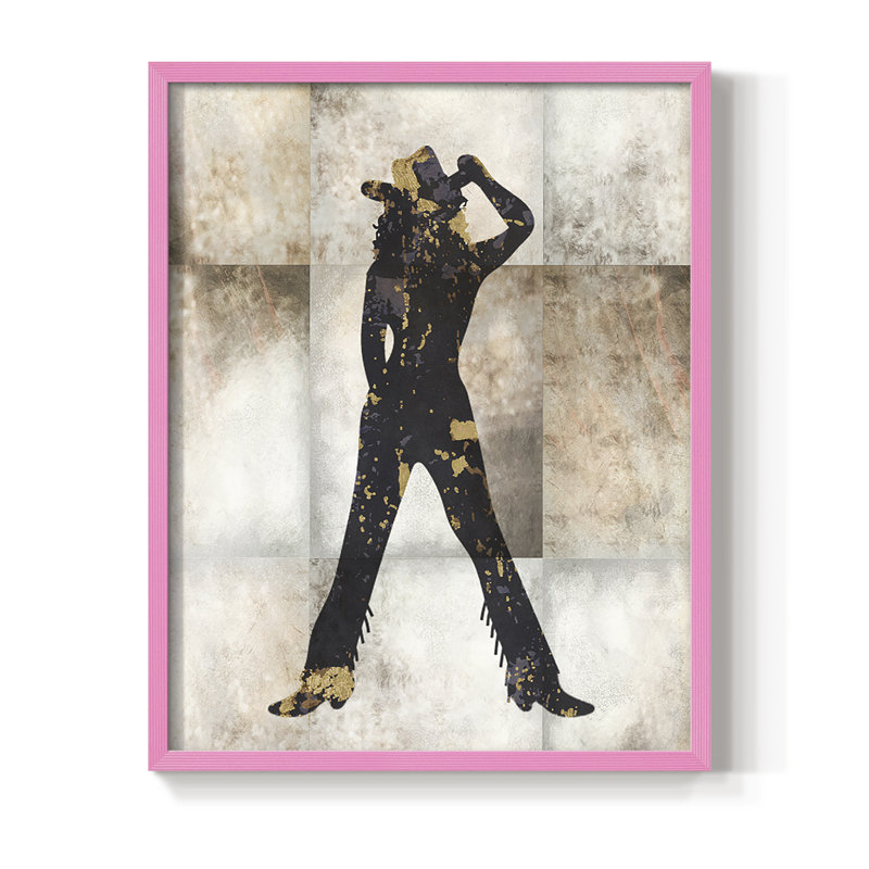 Cowgirl II, reproduction encadrée - bois massif, H 15 po x l 12 po, Rose