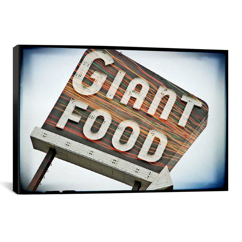 « rétro géant », impression sur toile tendue, "enseigne food snodgrass", H 18 po x l 26 po x P 1,5 po, Toile tendue