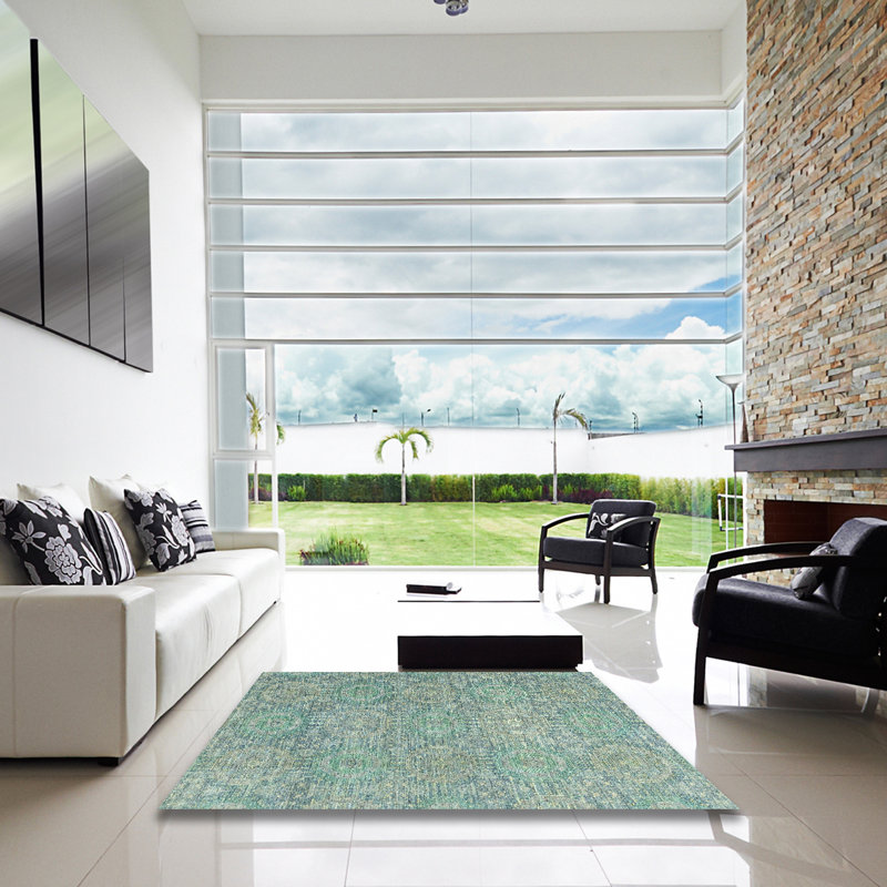 Tapis abstrait 100% lavable à la machine 2359 ABS2359, Carré 3 pi