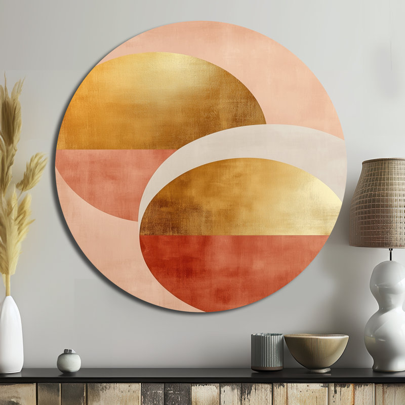 Irada - Décoration murale abstraite moderne transitionnelle ronde en métal, L 29 po x H 29 po