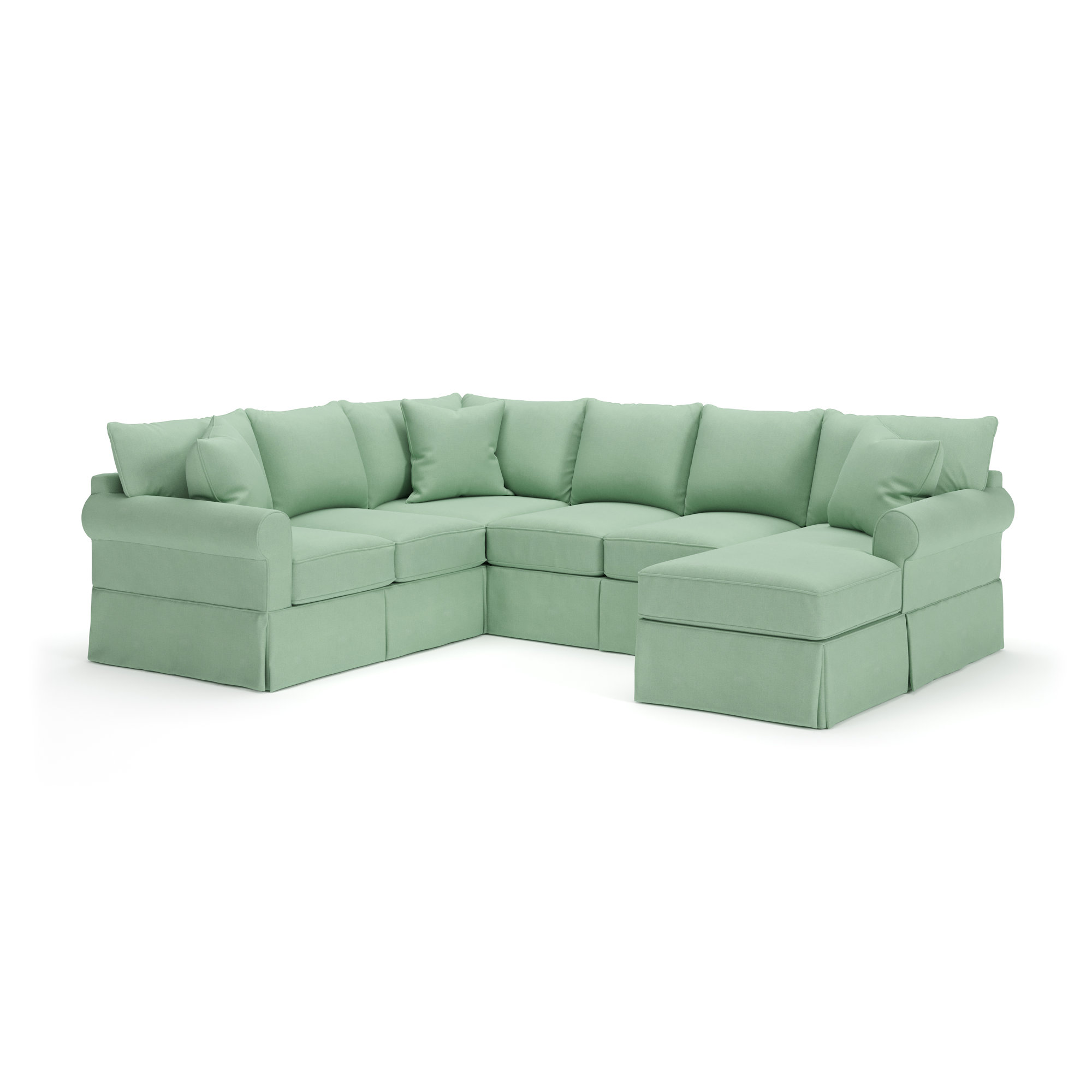 Amari Upholstered U-Sectional, Bayou Spray Canvas, Right Hand Facing