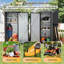 2.5 ft. W x 1.8 ft. D Metal Garden Storage Shed with Floor & 2 Shelves