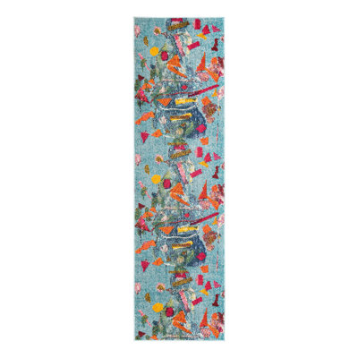 Washable Abstract Indoor Rug