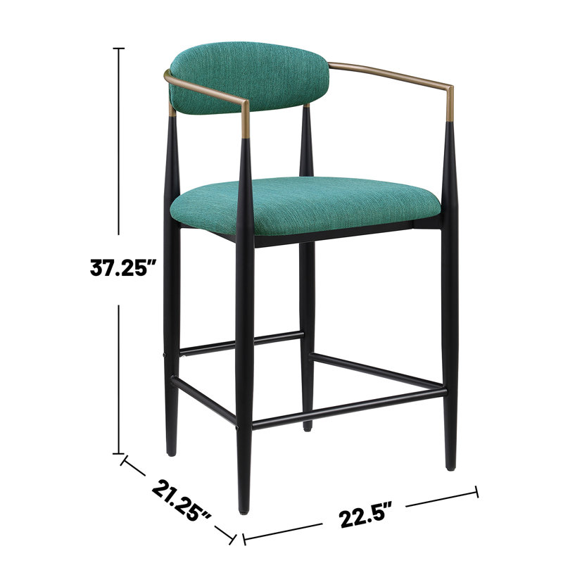 Chaisa Counter Height Chair (set Of 2), Green, Counter Stool (25" Seat Height)