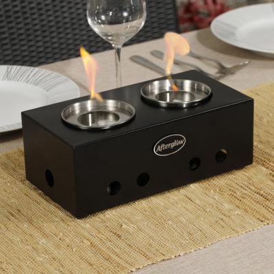 Table1 Double-Burner Metal Tabletop Fireplace