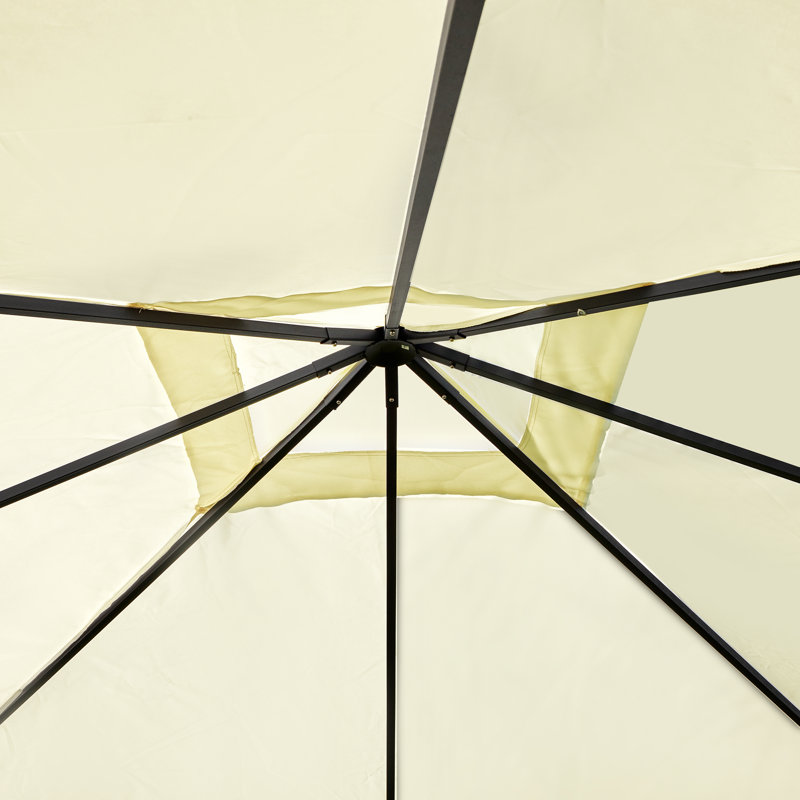 Seeber 3 x 3 m Patio Garden Metal Gazebo with Steel Frame, Cream