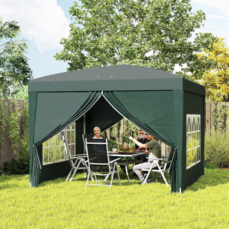 Medberry 3m x 3m Steel Pop-up Gazebo, Green