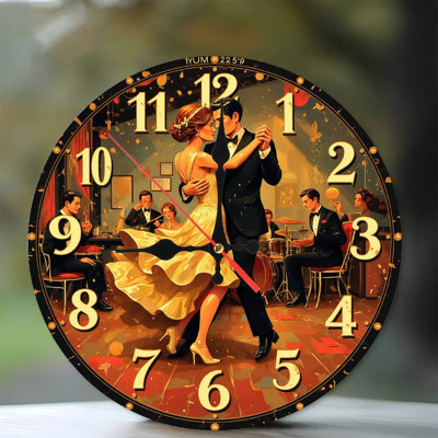 Vintage Couple Dancing Ballroom Clock Wall Decor