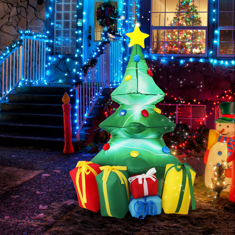 Arbre de Noël gonflable avec boîtes-cadeaux, décoration d'extérieur pour arbre de Noël gonflable à DEL