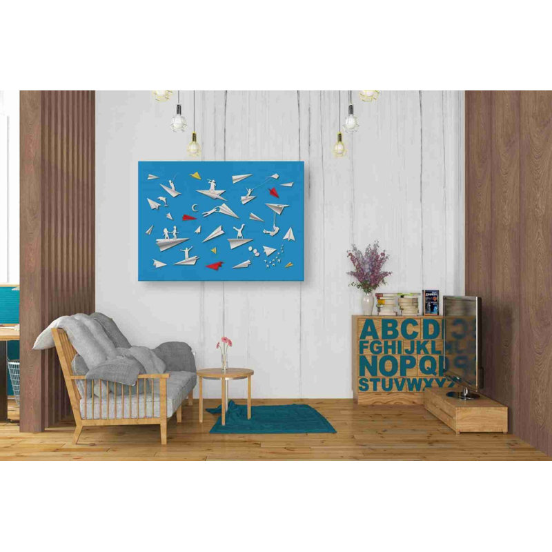 «Paper Planes», art mural sur toile, H 26 po x l 34 po x P 1,25 po