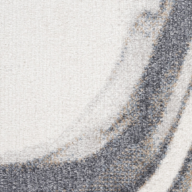 Tapis d'intérieur moderne ivoire Nourison Astra, Rectangle 4 pi x 6 pi