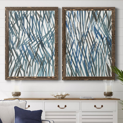 «Blue Grass I», ensemble de 2 reproductions d'art sur toile