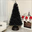 Arbre de Noël artificiel de 6 pi de hauteur, arbre de Noël non éclairé avec 1000 pointes de branches, ouverture automatique, base en acier, décoration des Fêtes pour bureau personnel, noir-1763022947
