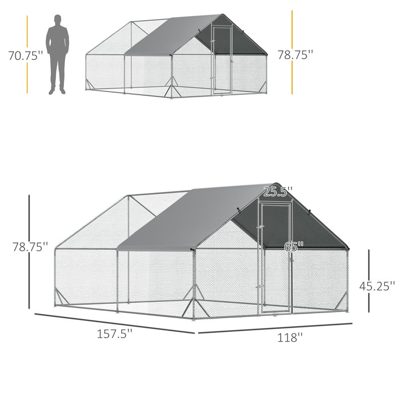 Poulaillers spacieux, structure en acier, conception moderne pour une ferme urbaine