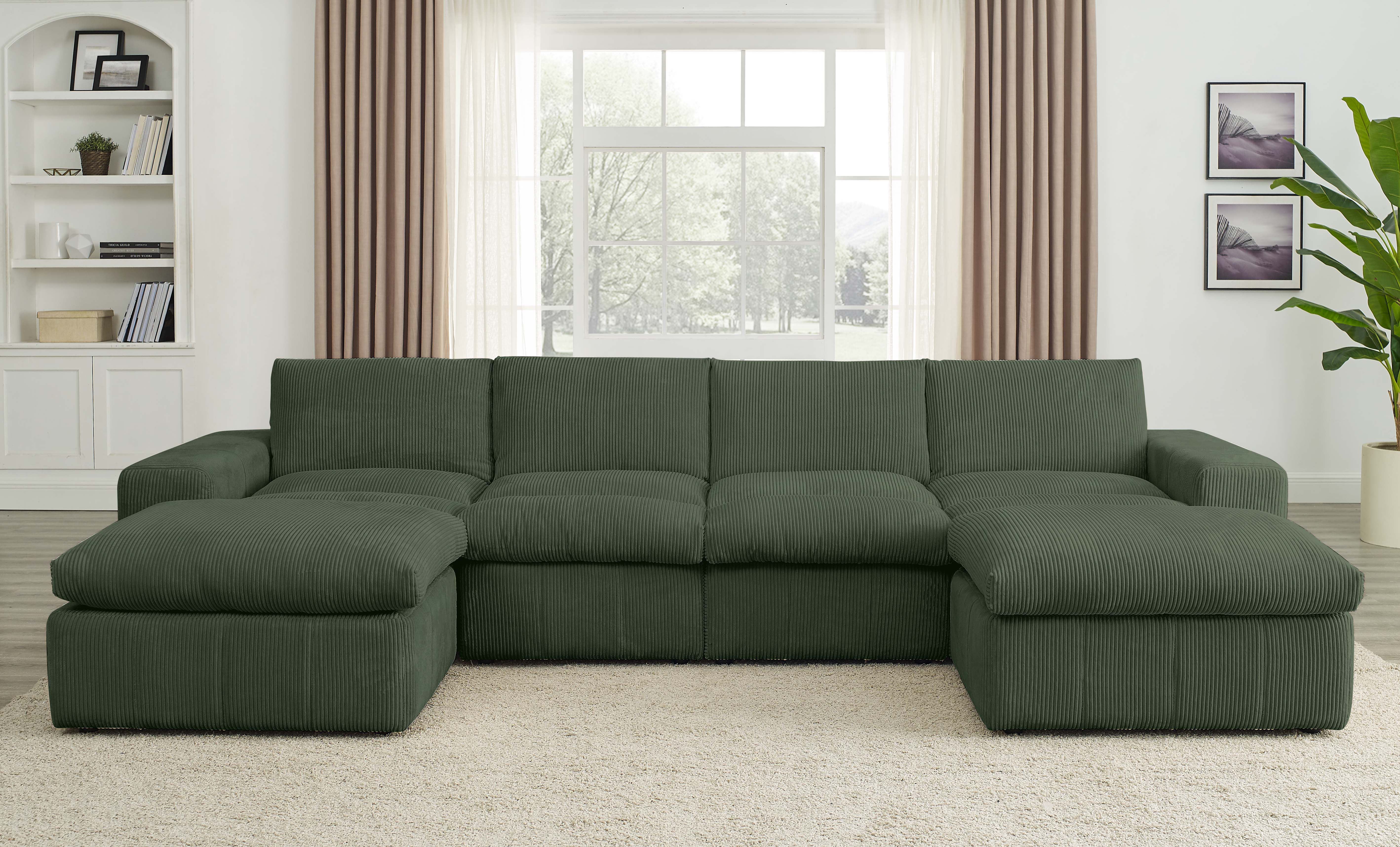 Tondreau 6 - Piece Corduroy Sectional